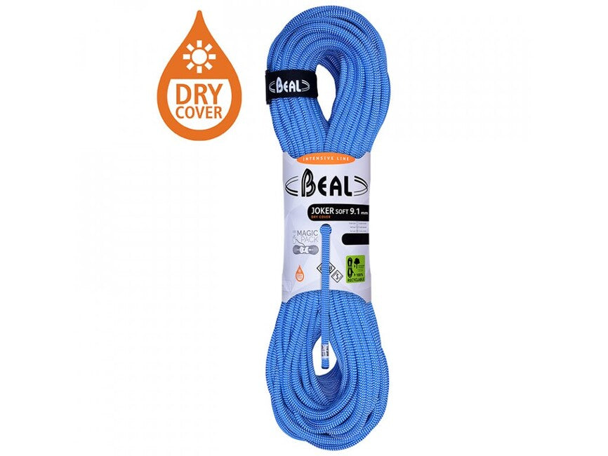 BEAL Joker Soft Unicore Dynamic Climbing Rope 9.1mm 70m, Blue