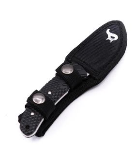 Black Fox hunting knife with a case, 8 cm, black