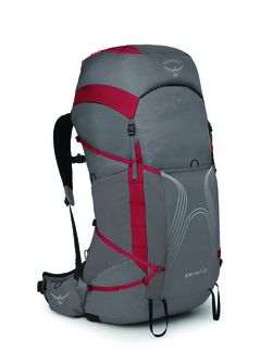 OSPREY hiking backpack EJA PRO 55,  dale grey/poinsettia red