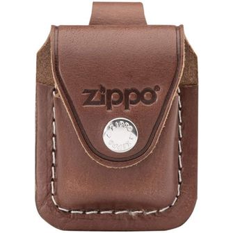 Zippo lighter for fuel leather case brown