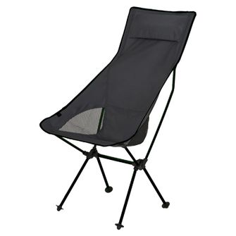 BasicNature Ultralight High Rest Travel Chair Black