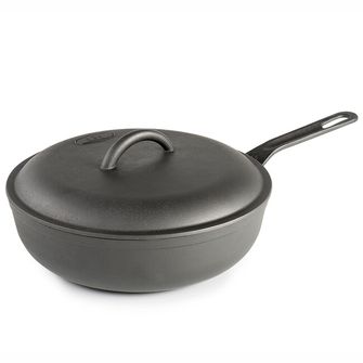 GSI Outdoors Deep Cast Iron Frying Pan with Lid Guidecast Frying Deep Pan 254 mm