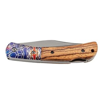 Herbertz pocket knife 8,4cm, wood Zebrano, colored fittings