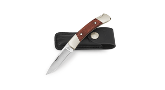 Buck squire, pocket knife with case, 7 cm, brown