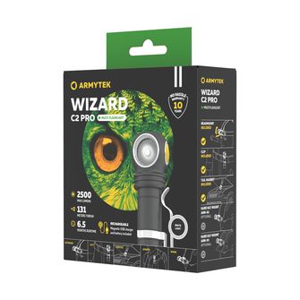 ArmyTek Wizard C2 Pro Magnet White LED Handheld Flashlight with Magnetic Mount 2500 lm 4800 h 65