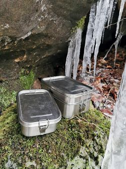 Origin Outdoors Deluxe Double Box for lunch stainless steel 1.9 l