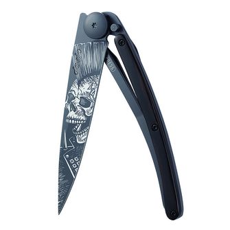 Deejo closing knife Tattoo Black Ebony Wood Punk