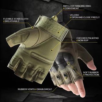 DRAGOWA TACTICAL Tactical gloves Alfa short, black