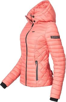 Marikoo Women&#039;s transitional jacket with hood Samtpfote, coral