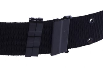 Rigid nylon thick black belt with metal fastening, 5.5cm