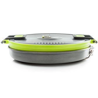 GSI Outdoors Teflon frying pan and folding pot set. Escape HS 3L Pot + Frypan 3 l, green