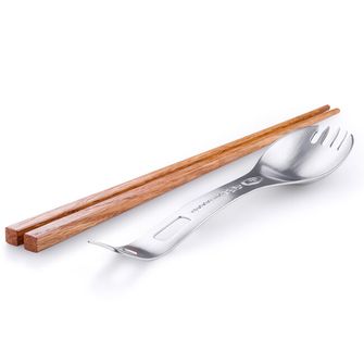 GSI Outdoors Stainless steel spork with wooden sticks Glacier