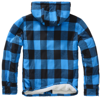 Brandit Lumber jacket with hood, black/blue