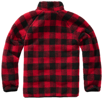 Brandit fleece jacket Teddyfleece Troyer, red/black