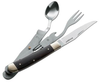 Magnum Bon Appetite folding camping cutlery, wood Pakka