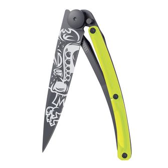 Deejo closing knife Street Collection Black Yellow Zombie