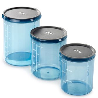 GSI Outdoors Infinity Plastic Food Storage Container Set, Clear Blue