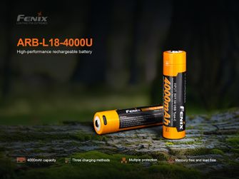 Fenix Rechargeable USB-C Battery Fenix 18650 4000 mAh (Li-Ion)