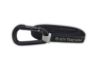 K9 thorn leash non -slip with carabiner Petzl, black, l
