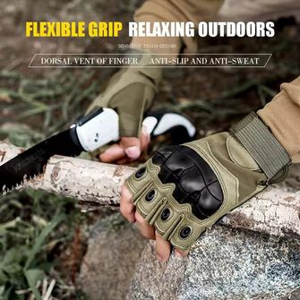 DRAGOWA TACTICAL Yankee short tactical gloves, khaki