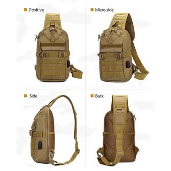 DRAGOWA TACTICAL Oscar single strap backpack, khaki