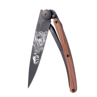 Deejo closing knife Tattoo Grizzly Black Coralwood