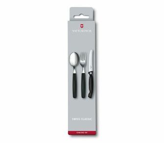 Victorinox Swiss Classic 3-part cutlery set, black