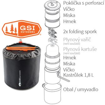 GSI Outdoors 2 Person Cookware Set Halulite Dualist HS 1.8 l