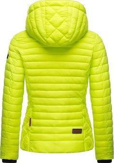 Marikoo Women&#039;s transitional jacket with hood Samtpfote, neon green