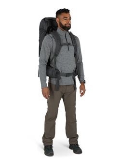 OSPREY hiking backpack ROOK 50,  dark charcoal/silver lining