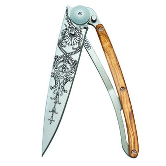 Deejo closing knife Tattoo Olive Wood Versailles