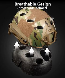 DRAGOWA Tactical Fast PJ tactical helmet with Bolt goggles, FG