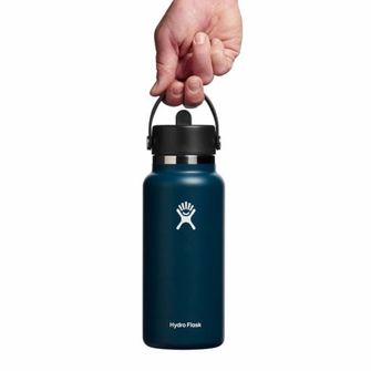 Hydro Flask Wide thermo bottle with straw 32 OZ Wide Flex Straw Cap, indigo