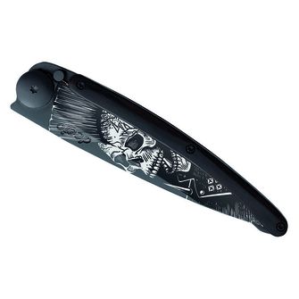 Deejo closing knife Tattoo Black Ebony Wood Punk