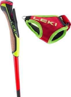 Ski poles HRC marathon, bright red-neonyellow-black
