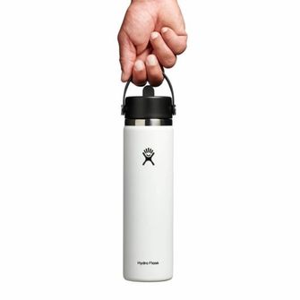 Hydro Flask Wide thermo bottle with straw 24 OZ Wide Flex Straw Cap, white