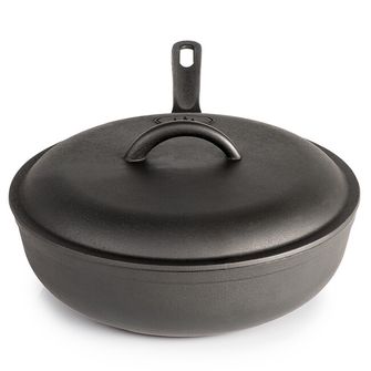 GSI Outdoors Deep Cast Iron Frying Pan with Lid Guidecast Frying Deep Pan 254 mm