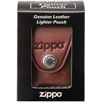 Zippo lighter for fuel leather case brown