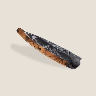 Deejo closing knife Tattoo Black Brown Camo Deer