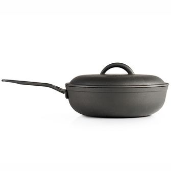 GSI Outdoors Deep Cast Iron Frying Pan with Lid Guidecast Frying Deep Pan 254 mm