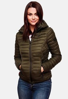 Marikoo Women&#039;s transitional jacket with hood Samtpfote, olive