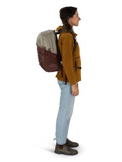 OSPREY city backpack QUASAR,  sawdust tan/raisin red