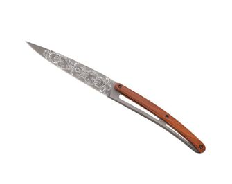 Deejo Tattoo set steak knife light gray surface Coralwood Grand Siecle