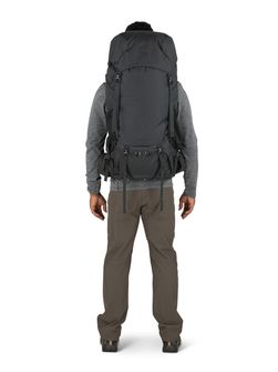 OSPREY hiking backpack ROOK 50,  dark charcoal/silver lining