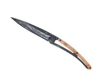 Deejo closing knife Ocean Black Juniper Wood Wave &amp; Quot
