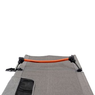 BasicNature Camping bed raised 190 cm, grey