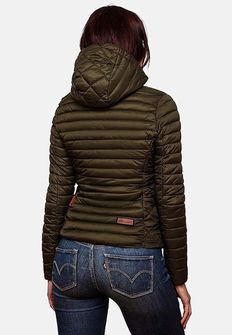 Marikoo Women&#039;s transitional jacket with hood Samtpfote, olive