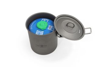 Origin Outdoors Camping Pot Titanium Treking Pot/Cup with sink and folding handle Titanium 750 ml