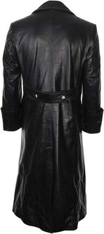 Mil-Tec officer black leather overcoat