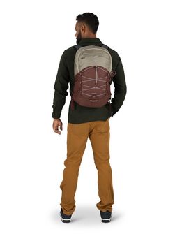 OSPREY city backpack QUASAR,  sawdust tan/raisin red